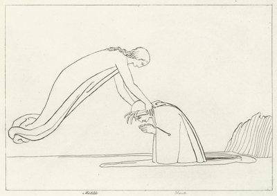De Rivier Lethe, Louteringsberg, Canto 31 door John (after) Flaxman