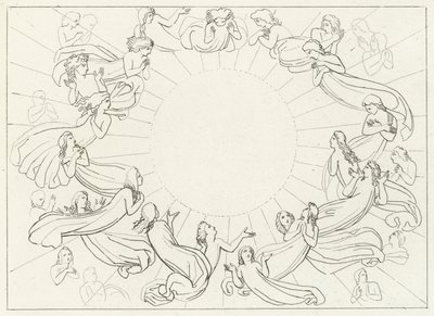De Zon, Paradijs, Canto 12 door John (after) Flaxman