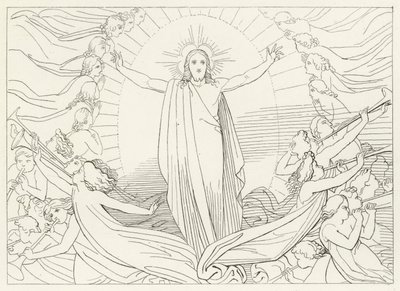 De Triomf van Christus, Paradijs, Canto 23 (gravure) door John (after) Flaxman