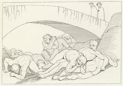 De vallei van ziekte, Inferno, Canto 29 door John (after) Flaxman