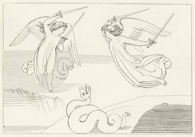 De Vallei, Louteringsberg, Canto 8 door John (after) Flaxman
