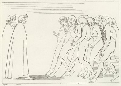 De Vestibule van de Louteringsberg, Louteringsberg, Canto 3 (gravure) door John (after) Flaxman