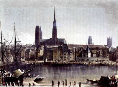 Uitzicht op Rouen, uit 