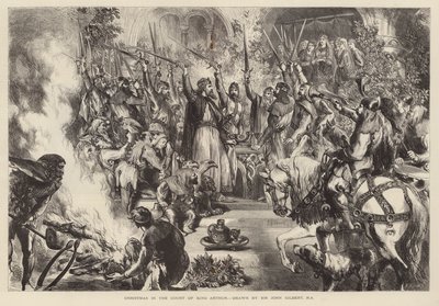 Kerstmis aan het hof van Koning Arthur door John (after) Gilbert