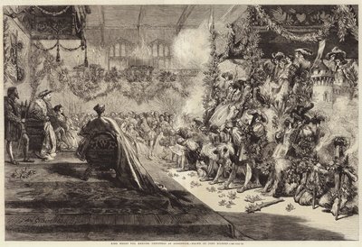 Koning Hendrik VIII viert Kerstmis in Greenwich (gravure) door John (after) Gilbert