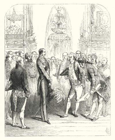 Prins Albert en de Koninklijke Commissarissen bij de Grote Tentoonstelling van 1851, Crystal Palace, Hyde Park, Londen (gravure) door John (after) Gilbert