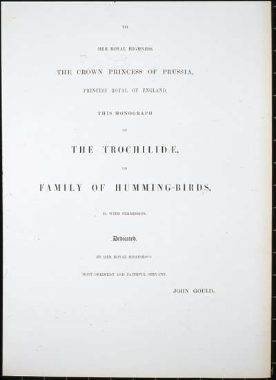 Frontispice door John (after) Gould