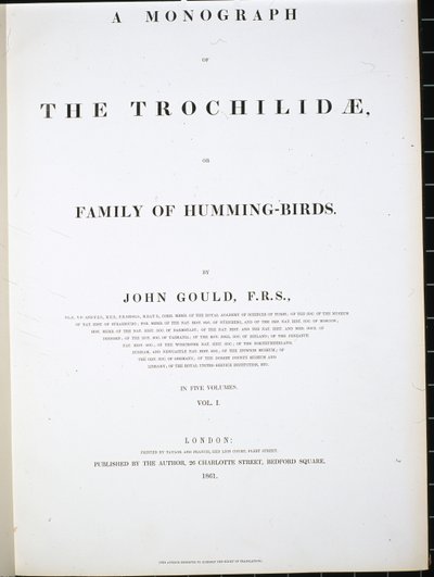 Frontispice door John (after) Gould