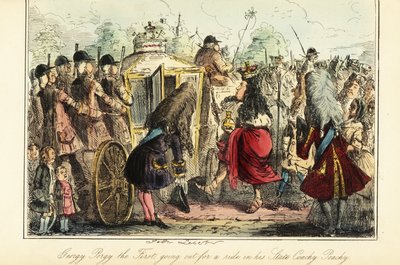 Koning George I van Engeland stapt in de koninklijke koets naar Osnabruck op de nacht van zijn dood, 22 juni 1727 door John (after) Leech