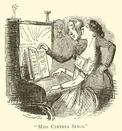 Miss Cinthia zingt (gravure) door John (after) Leech