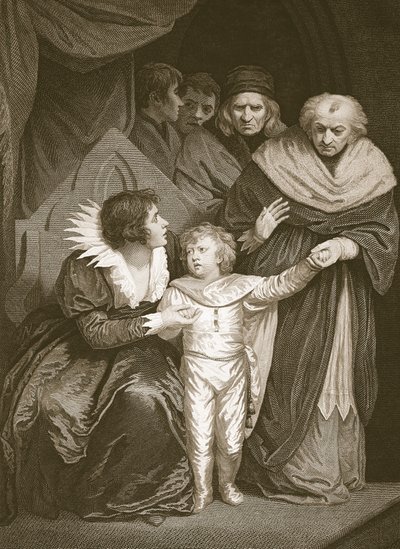 Hertog van York, broer van Edward V, overgedragen door de koningin, gegraveerd door J. Fittler, illustratie uit David Hume