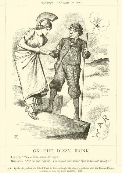 Op de duizelingwekkende rand (gravure) door John (after) Tenniel