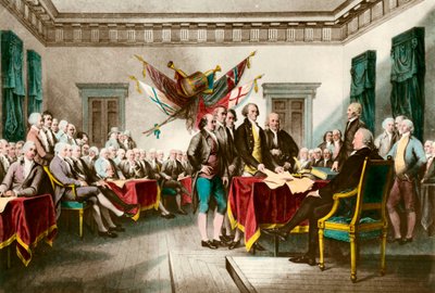 Ondertekening van de Amerikaanse Onafhankelijkheidsverklaring in 1776 door John (after) Trumbull