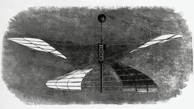 Helikopter van Enrico Forlanini (1848-1930), pentekening, Italië door Walter Charles Mills
