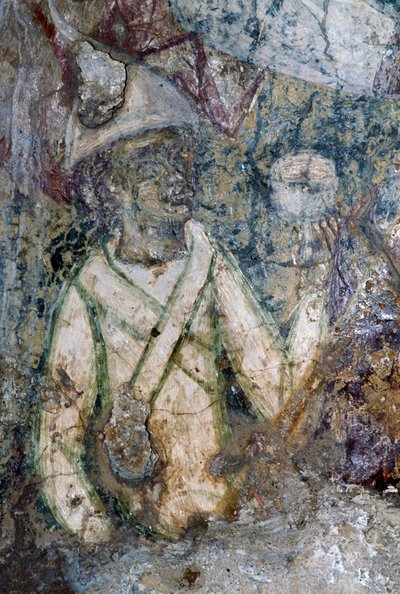 Fresco in de kerk van Agia Anna door Walter Charles Mills