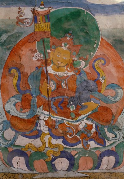 Muurschildering uit Lamaïstisch klooster van Hemis, Ladakh, India door Walter Charles Mills