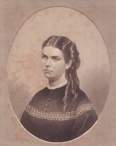 Portret van Ada Kinsman (1845-1871), vrouw van dominee Edward Archibald Wanless, gravure door FE Jones door Walter Charles Mills