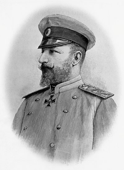 Portret van Ferdinand I (1861-1948), tsaar van Bulgarije, gravure door Walter Charles Mills