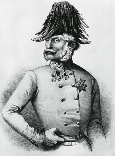 Portret van Ferencz Gyulai (1798-1868), Oostenrijks-Hongaarse generaal en politicus, gravure door Walter Charles Mills