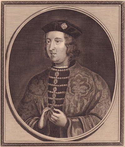 Portret van koning Edward IV van Engeland (1442-1483), kopergravure door John Goldar door Walter Charles Mills