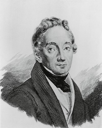 Portret van Pietro Colletta (1775-1831), Italiaanse generaal en historicus, gravure door Walter Charles Mills