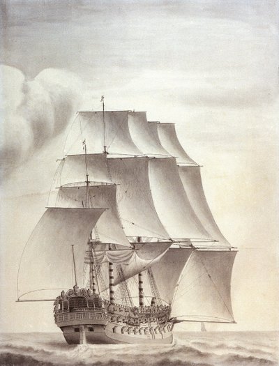 Portret van het Engelse schip 
