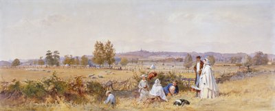 Velden achter Holloway Prison, Islington, Londen, 1859 door John Absolon
