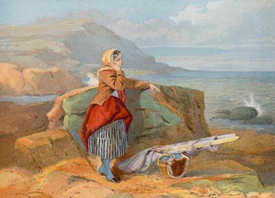 Uitkijkend naar de boten, Normandië door John Absolon
