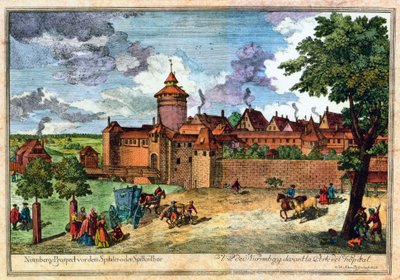 Ziekenhuispoort, Neurenberg, Duitsland, 17e of 18e eeuw door John Adam