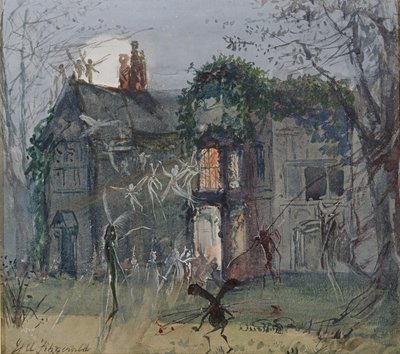De oude hal, feeën bij het maanlicht door John Anster Fitzgerald