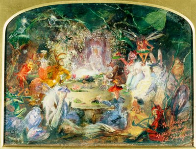 De originele schets voor Het Feeënbanket door John Anster Fitzgerald