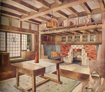 Ontwerp voor Woonkamer in een Klein Huis, c1900, 1905 door John Archibald Campbell