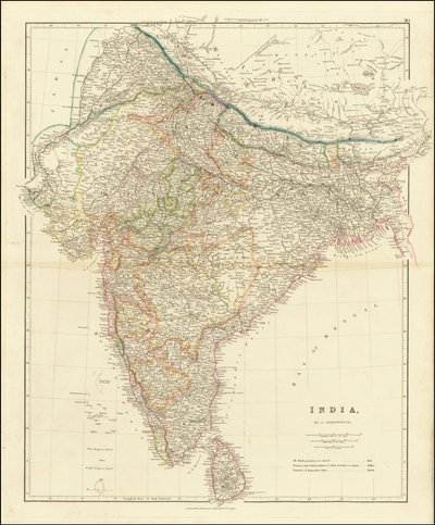 1832 kaart van India door John Arrowsmith door John Arrowsmith