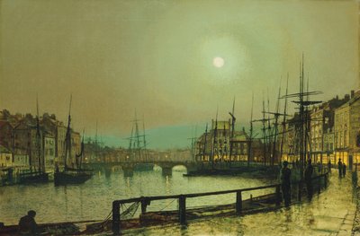 Een maanverlichte haven, 1883 door John Atkinson Grimshaw