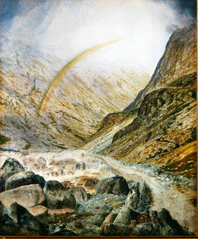 Een Bergweg, Overstromingstijd (Honsiter Serie nr.3) 1868 door John Atkinson Grimshaw