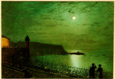 Scarborough bij Maanlicht vanaf de Trappen van het Grand Hotel door John Atkinson Grimshaw