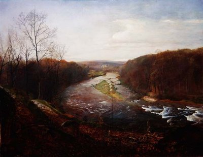 De Wharfe boven Bolton Woods met Barden Tower in de verte door John Atkinson Grimshaw