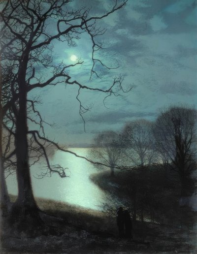 Kijken naar een maanverlicht meer door John Atkinson Grimshaw