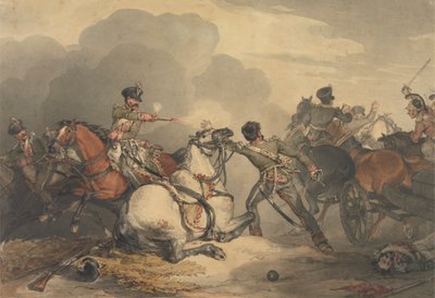 Een gevechtsscène door John Augustus Atkinson