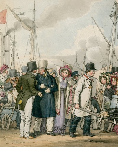 Aankomst in Margate door John Augustus Atkinson