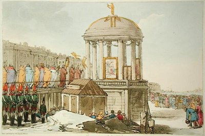 Wijding van de wateren, geëtst door de kunstenaar, gepubliceerd 1804 door John Augustus Atkinson
