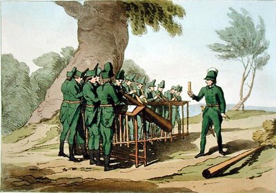 Hoornmuziek, geëtst door de kunstenaar, gepubliceerd 1803 door John Augustus Atkinson