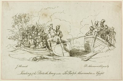 Landing van het Britse leger onder Abercrombie door John Augustus Atkinson