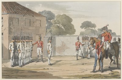 Soldaten aan het oefenen, 1807 door John Augustus Atkinson