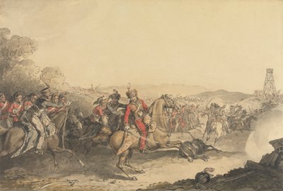 De Markies van Anglesea Gewond Terwijl Hij een Charge van Zware Cavalerie Leidde aan het Einde van de Slag bij Waterloo door John Augustus Atkinson