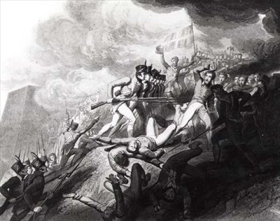 De bestorming van San Sebastian, 31 augustus 1813 door John Augustus after Atkinson