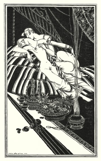 Illustratie voor Don Juan door Lord Byron: Haidee en Juan waren niet getrouwd, de fout was van hen, niet van mij door John Austen