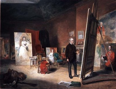 Portret van Sir Francis Grant bij een ezel door John Ballantyne
