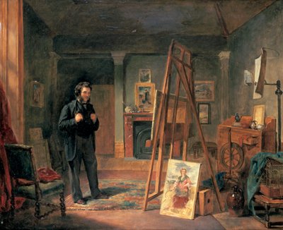 Portret van Thomas Faed in zijn studio, 19e eeuw door John Ballantyne