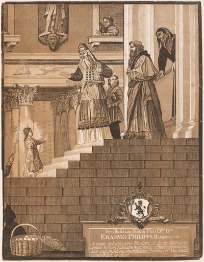 Presentatie van de Maagd in de Tempel, naar Titian (rechterblad) door John Baptist Jackson